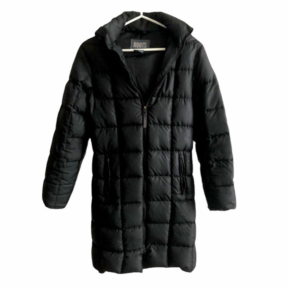 ROOTS Black Winter 80% Down Puffer Jacket XS EUC!! - Picture 2 of 6